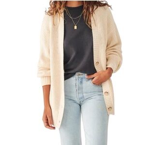 Faherty Boyfriend Cardigan Small Natural / Cream